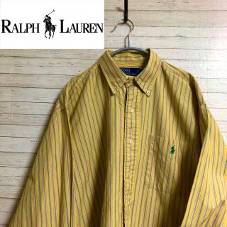 ポロラルフローレン(POLO RALPH LAUREN)の【春色】90s ラルフローレン ストライプシャツ L(シャツ)