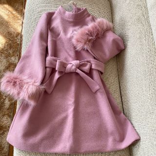 ジルバイジルスチュアート(JILL by JILLSTUART)の👗🎀Aライン.ファー.リボン.ワンピース❤️(ミニワンピース)