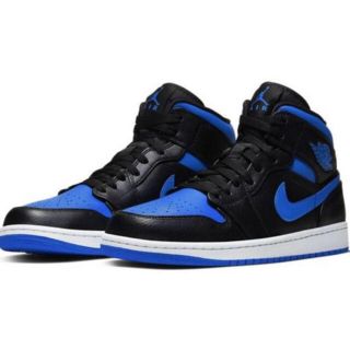 ナイキ(NIKE)のNIKE AIR JORDAN 1 MID BLACK／BLUE(スニーカー)