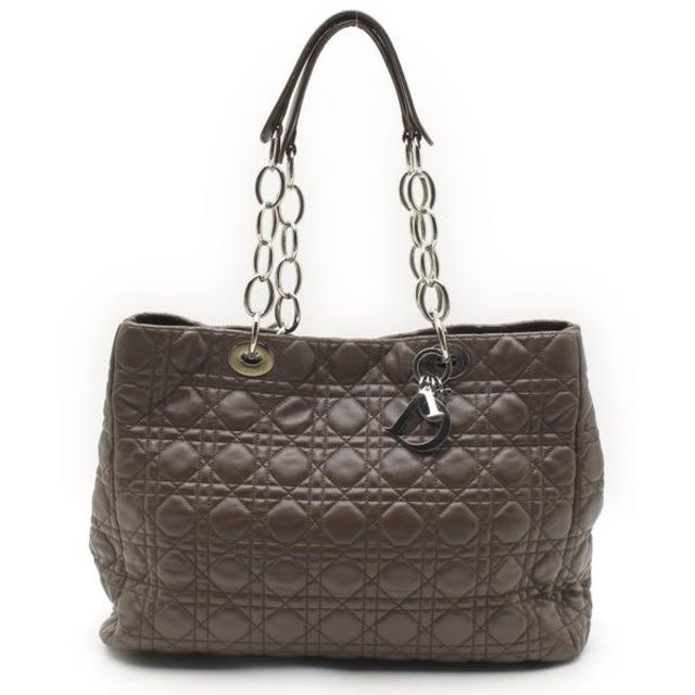 Diorクリスチャンディオールレディカナージュレザーチェーンショルダーバッグ鞄ブラウンサイズ