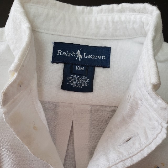 Ralph Lauren(ラルフローレン)のラルフローレン　Ralph Lauren　18M　白シャツ　長袖 キッズ/ベビー/マタニティのベビー服(~85cm)(シャツ/カットソー)の商品写真