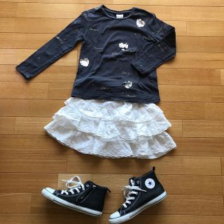 ザラキッズ(ZARA KIDS)のZARA Girls ★ キラキラハートとゴールドのロゴが可愛いトップス(Tシャツ/カットソー)