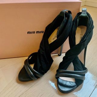 ミュウミュウ(miumiu)の大幅値下✨miu miu ブラックサンダル39(サンダル)