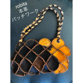 ロビタ(robita)のrobita パッチワーク　バック　毛　ハンドバッグ　ショルダー バック　革(ショルダーバッグ)