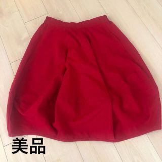 アズノウアズ(AS KNOW AS)の美品/バルーンスカート/華やかレッド/as know as/free size(ひざ丈スカート)