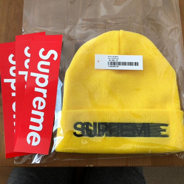 supreme motion logo beanie yellow