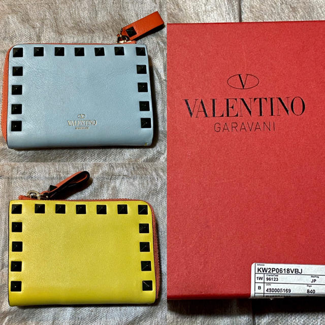 valentino garavani - VALENTINO GARAVANI 青黄マルチカラーコインケース付カードケースの通販 by