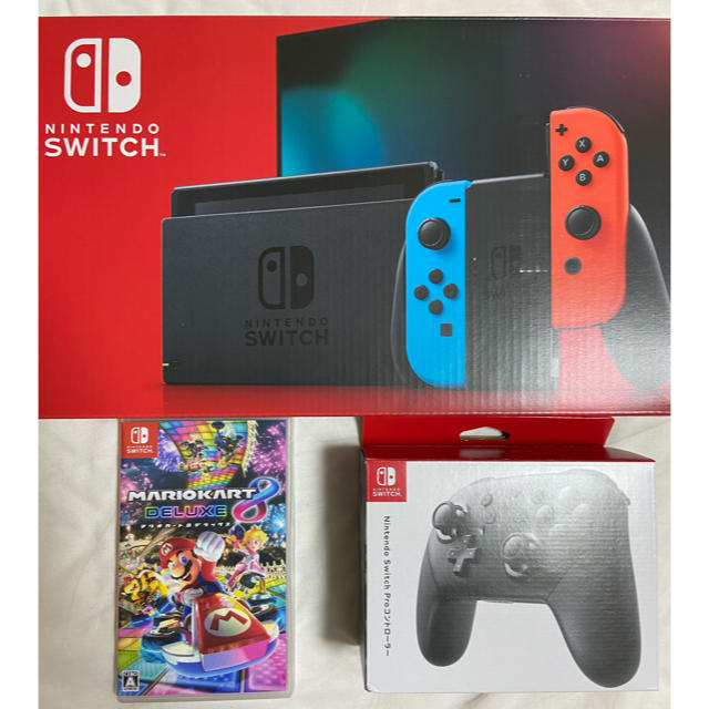 任天堂Switch本体、マリオカート8DX、プロコン