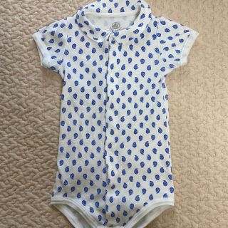 プチバトー(PETIT BATEAU)のチャオ様専用　プチバトー　半袖ロンパース  ペイズリー柄　12m(ロンパース)