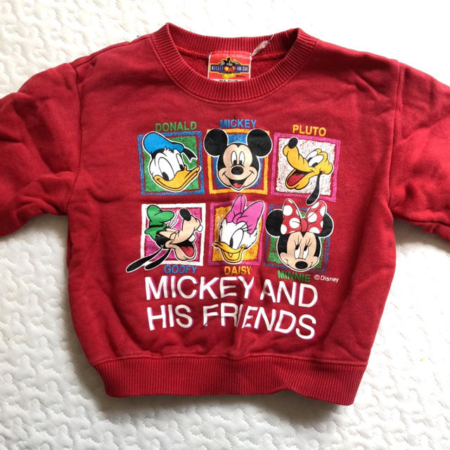 Disney(ディズニー)のミッキー　トレーナー　スウェット　古着 キッズ/ベビー/マタニティのキッズ服女の子用(90cm~)(Tシャツ/カットソー)の商品写真
