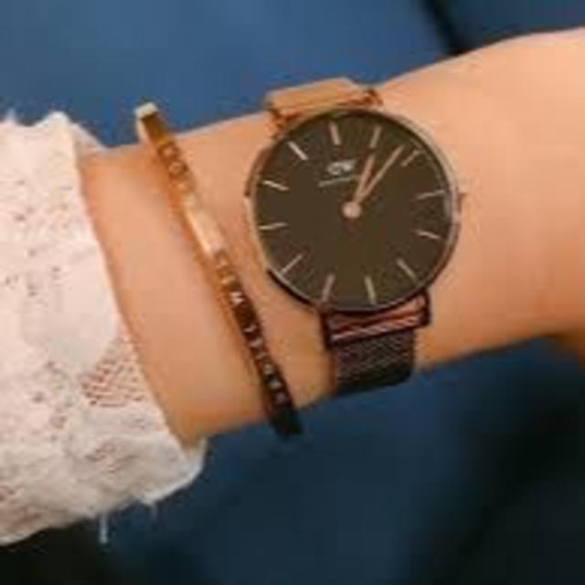 Daniel Wellington(ダニエルウェリントン)の【新品】★ダニエルウェリントン ローズゴールド 32mm 時計161+バングルS レディースのファッション小物(腕時計)の商品写真