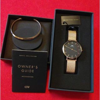 ダニエルウェリントン(Daniel Wellington)の【新品】★ダニエルウェリントン ローズゴールド 32mm 時計161+バングルS(腕時計)