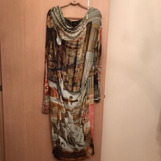 ヴィヴィアンウエストウッド(Vivienne Westwood)のレア　サロン柄NewDrapeDress(ひざ丈ワンピース)