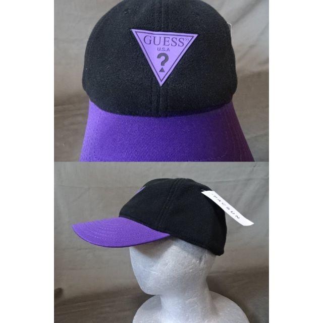 GUESS(ゲス)のUSA購入 L.A発 ゲス【GUESS】三角ロゴマークCAP 黒紫 メンズの帽子(キャップ)の商品写真