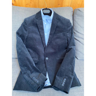 エイチアンドエム(H&M)のH&M ベロア テーラードジャケット 12-13歳 男児 濃紺 美品(ジャケット/上着)