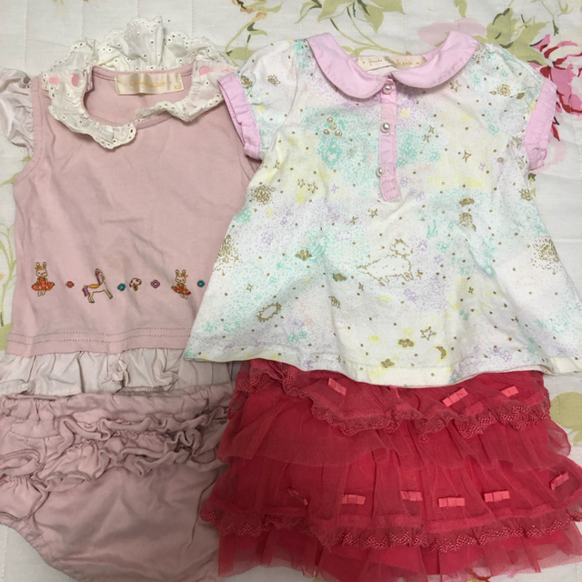 franche lippee(フランシュリッペ)の【まつださん専用】セットアップ 80 キッズ/ベビー/マタニティのベビー服(~85cm)(タンクトップ/キャミソール)の商品写真