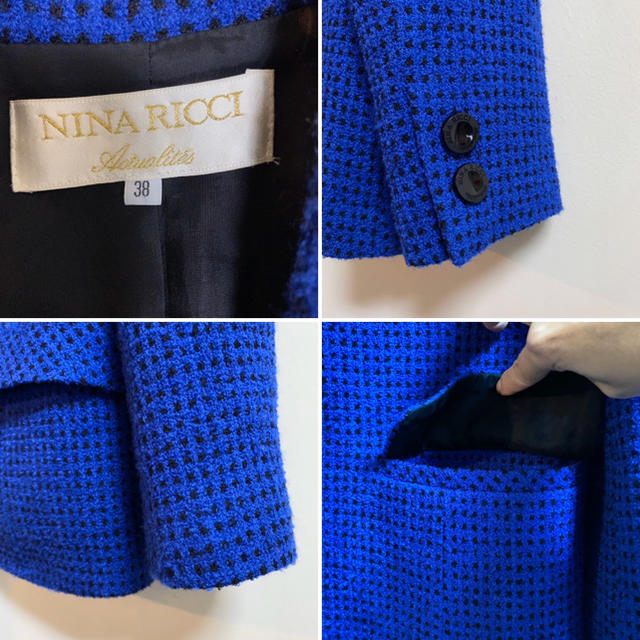 【NINA RICH／送料込・コメント不要即購入可】 素材感の良い青ジャケット