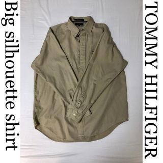 トミーヒルフィガー(TOMMY HILFIGER)のトミーヒルフィガー　ベージュ　ビックシルエットシャツ(シャツ)