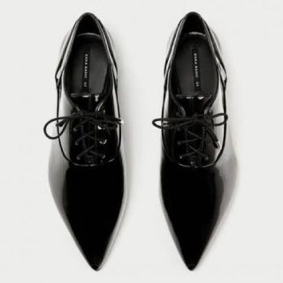 ザラ(ZARA)のZARA ポインテッドトゥ　レースアップシューズ　size38(ローファー/革靴)