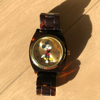 ミッキーマウス(ミッキーマウス)の【値下げ】ミッキー　べっこう　腕時計(腕時計)