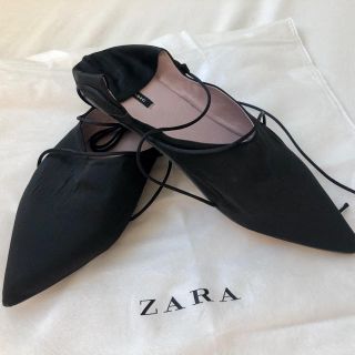 ザラ(ZARA)のZARA ポインテッドトゥ　フラットシューズ　size37(バレエシューズ)