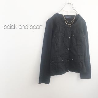 スピックアンドスパン(Spick & Span)の★スピックアンドスパン ★コットンノーカラージャケット ブルゾン(ノーカラージャケット)