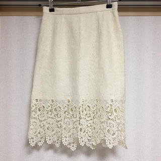 リリーブラウン(Lily Brown)の裾ケミカルレース台形スカート(ひざ丈スカート)