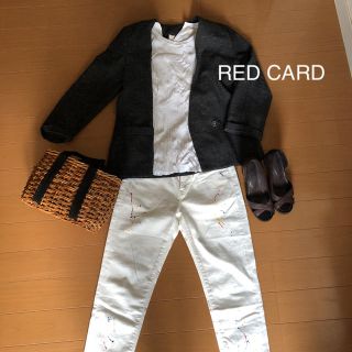 ガリャルダガランテ(GALLARDA GALANTE)のレア⁈✳︎REDCARDペイントホワイトデニム(デニム/ジーンズ)