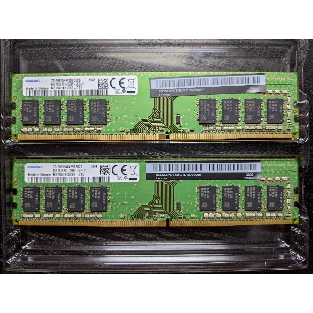 PC用メモリ DDR4-2666 16GB(8GB×2) SAMSUNG