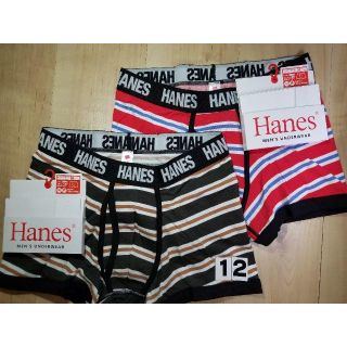 ヘインズ(Hanes)の(12)２枚組３D上質モデルMサイズヘインズ前開きボクサーブリーフ綿混ストレッチ(ボクサーパンツ)