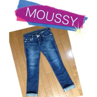 マウジー(moussy)のmoussyホワイトステッチパンツ♡(デニム/ジーンズ)