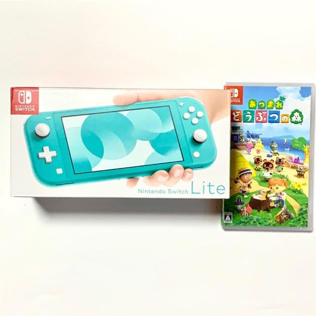 nintendo switch lite ターコイズ　どうぶつの森　ソフト　☆