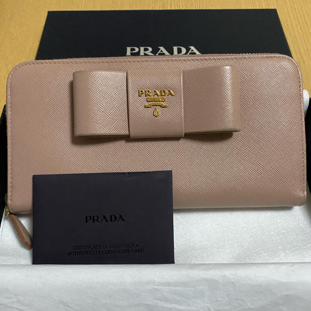 ファッション小物PRADA プラダ リボン 長財布 CAMMEO 美品