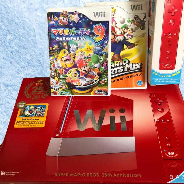 Wii 25周年限定盤 スーパーマリオ 本体 リモコン、ソフト付 - 家庭用 ...