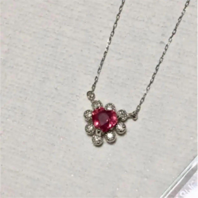 楽ギフ_のし宛書】 新品❤️18金ハートルビーダイヤモンドネックレス