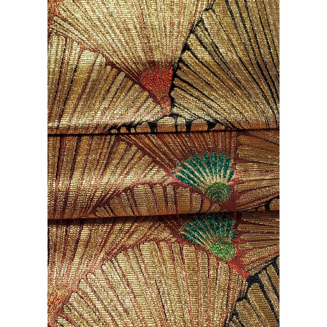 正絹✿唐織 松菱花 束ね熨斗 金糸 袋帯-