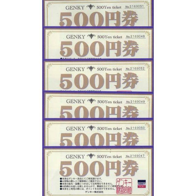 ドラッグストア ゲンキー 株主優待券 ５００円×１２枚（６０００円分