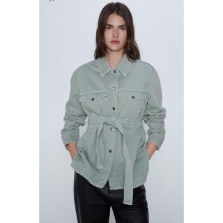 ザラ(ZARA)のZARA ウエストマークデニムジャケット　カラーデニム(Gジャン/デニムジャケット)