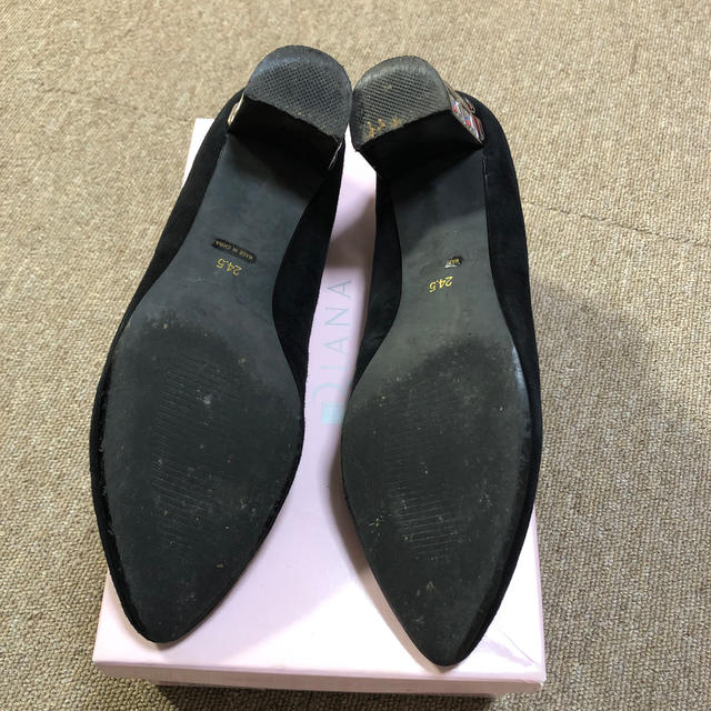 POOL SIDE(プールサイド)のプールサイド　パンプス　24.5 ブラック　黒　ビジューヒール レディースの靴/シューズ(ハイヒール/パンプス)の商品写真