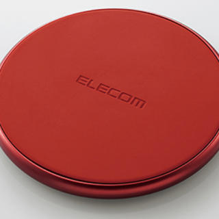 エレコム(ELECOM)の【新品】ワイヤレス充電器　レッド(バッテリー/充電器)