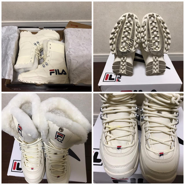 FILA DISRUPTOR BOOTスニーカーブーツロゴとファーが可愛い最新作 レディースの靴/シューズ(ブーツ)の商品写真