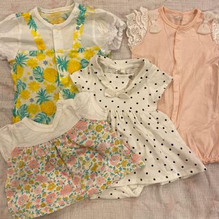 エイチアンドエム(H&M)の60〜70cm☆ベビー夏服4点セット♪(ロンパース)