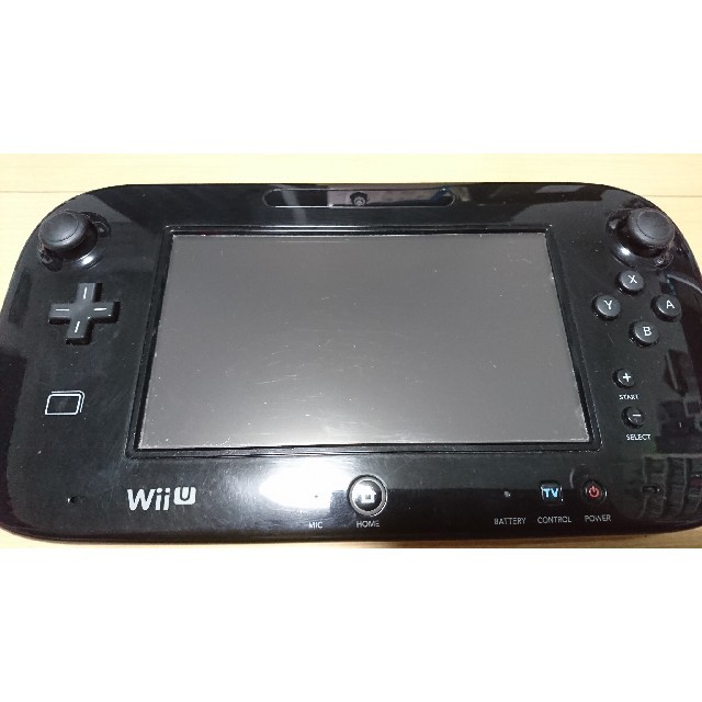 Wii U(ウィーユー)の【動作確認済】WiiU ゲームパッド クロ エンタメ/ホビーのゲームソフト/ゲーム機本体(家庭用ゲーム機本体)の商品写真