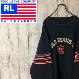 ポロラルフローレン(POLO RALPH LAUREN)の【激レア】ポロジーンズ☆刺繍ビッグロゴ サイドライン ロンＴ 長袖カットソー(Tシャツ/カットソー(七分/長袖))