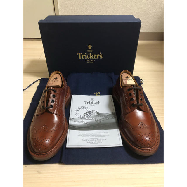 Trickers 【新品】 Tricker's Tricker's 付属品完備 BURTON ドレス/ビジネス マロン 靴/シューズ UK7