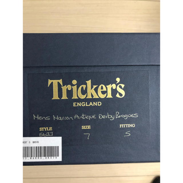 【新品】Tricker's  BURTON マロン UK7 付属品完備