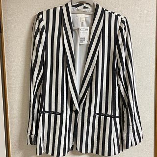 エイチアンドエム(H&M)のH&M 新品　ストライプジャケット　レディース(テーラードジャケット)