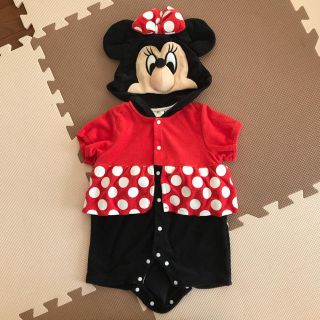 ディズニー(Disney)のミニーちゃん着ぐるみカバーオール 60-70(カバーオール)