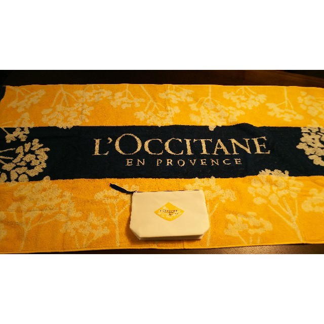 L'OCCITANE(ロクシタン)の#ロクシタン#【新品】ノベルティ バスタオル&ポーチ エンタメ/ホビーのコレクション(ノベルティグッズ)の商品写真