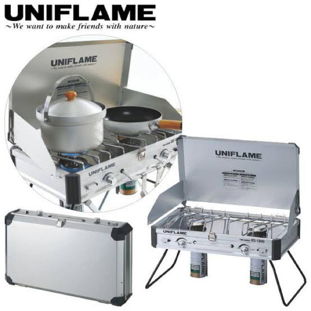 UNIFLAME(ユニフレーム)の【新品未使用】ユニフレーム ツインバーナー US-1900 ガスコンロ スポーツ/アウトドアのアウトドア(ストーブ/コンロ)の商品写真